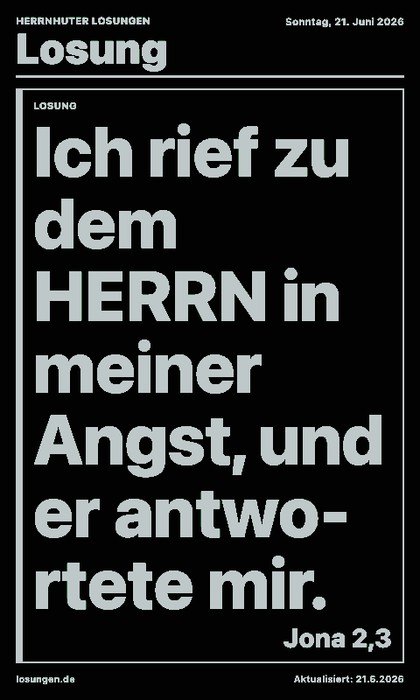 Losung Screenshot: nur Losung im Hochformat