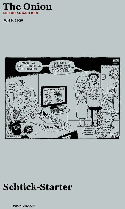 The Onion Editorial Cartoon screenshot, latest cartoon with title and date, portrait