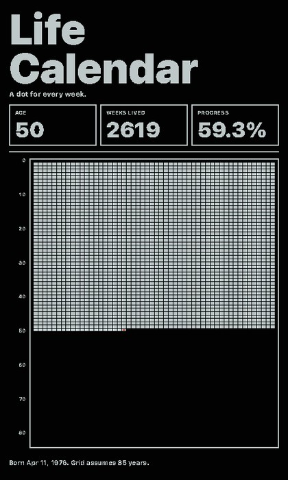 Your Life in Weeks Screenshot: 85 Jahre im Hochformat
