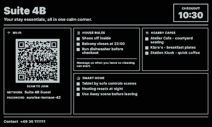 Guest Mode Card Screenshot, dunkle Gästeansicht im Querformat