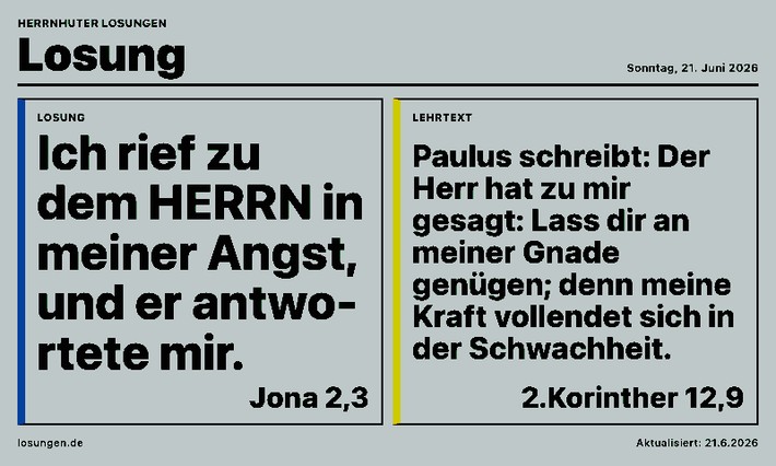 Losung Screenshot: Losung und Lehrtext im Querformat
