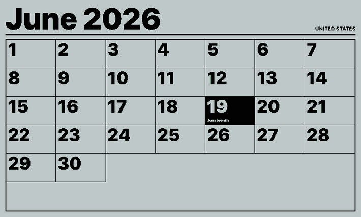 Simple Calendar Screenshot, US-Kalender im Querformat