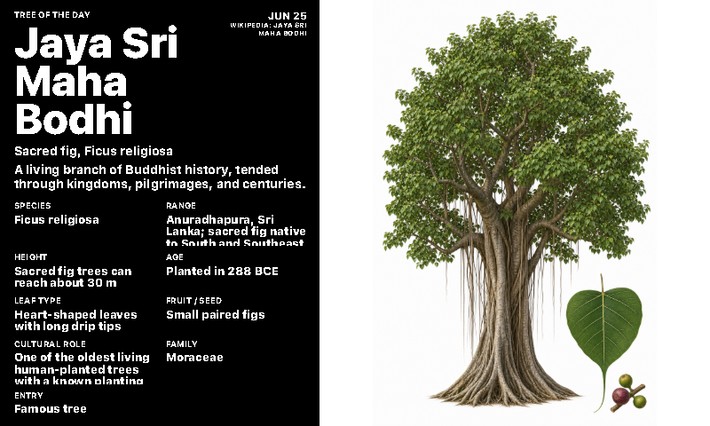 Tree of the Day Screenshot, Bodhi-Baum im Querformat