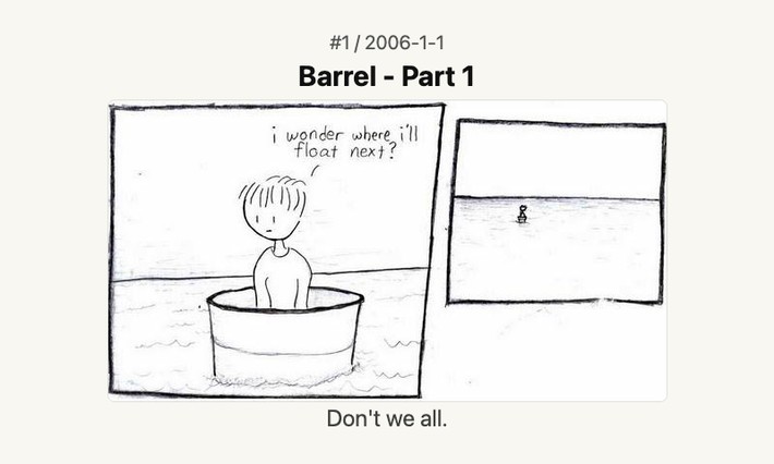 XKCD Screenshot: Comic Nummer 1 im Querformat